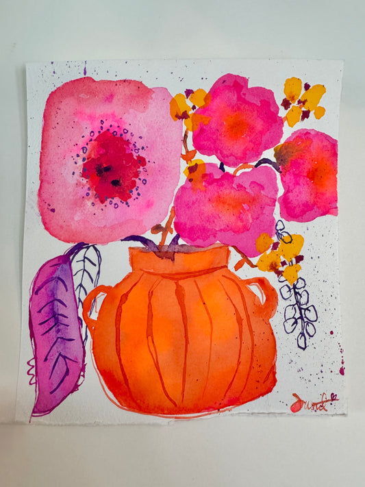 Orange Pot Bouquet